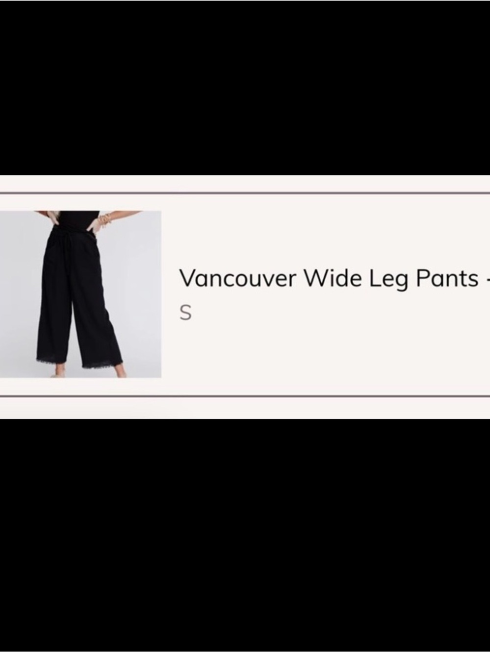 Three Bird Nest Black Wide Leg Drawstring Pants